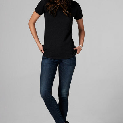 WOMEN'S MODAL RELAXED CREW NECK TEE - BLACK