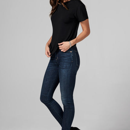 WOMEN'S MODAL RELAXED CREW NECK TEE - BLACK