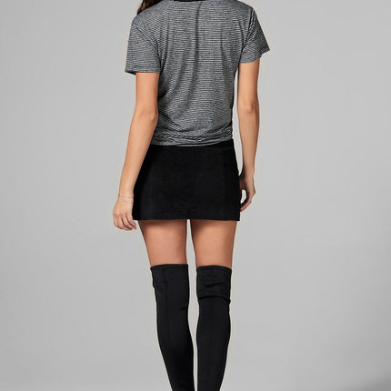 WOMEN'S RELAXED CREW NECK TEE- THIN STRIPE