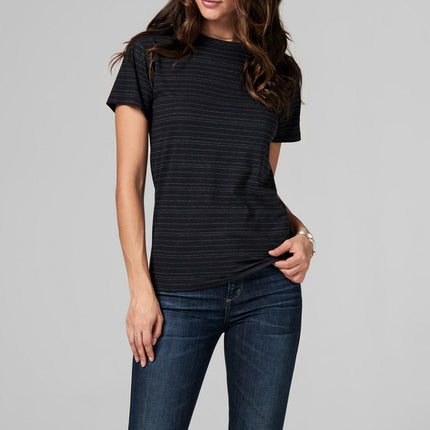 WOMEN'S RELAXED CREW NECK TEE - WAVY STRIPE