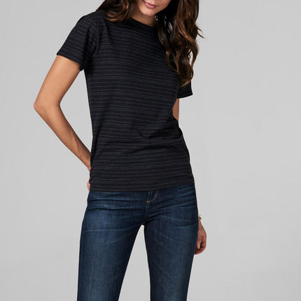 WOMEN'S RELAXED CREW NECK TEE - WAVY STRIPE