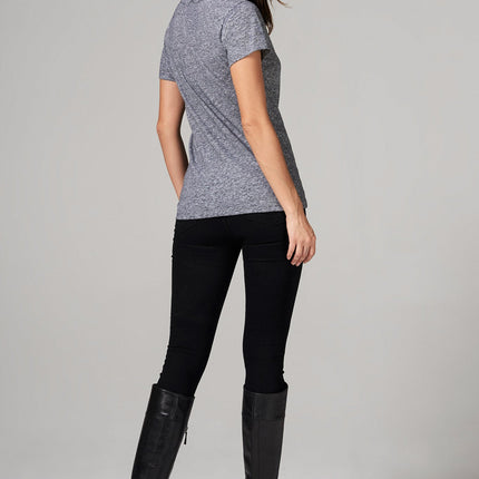 WOMEN'S CROSS V-NECK TEE - MINI STRIPE