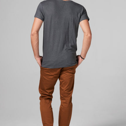 Men's Linen Blend Cross V-Neck Tee