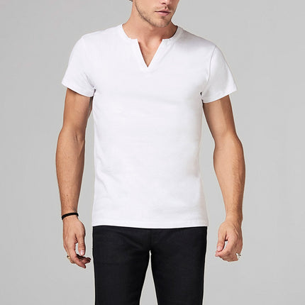 Men's Heavy Cotton Cross V-Neck Tee