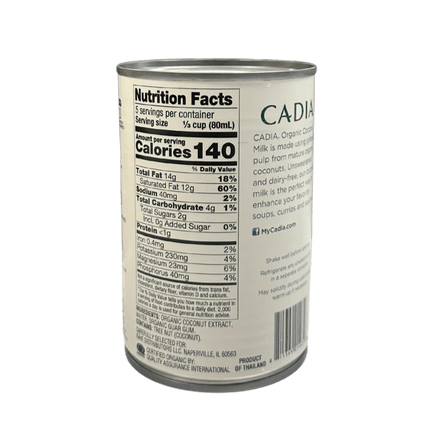 Coconut Milk, Organic, Unsweetened