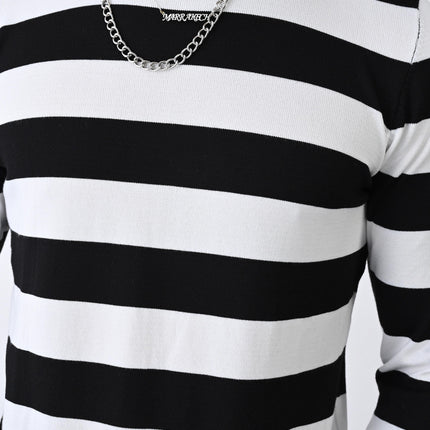 Casual Men's Knitwear with Dual-Tone Stripe Detail