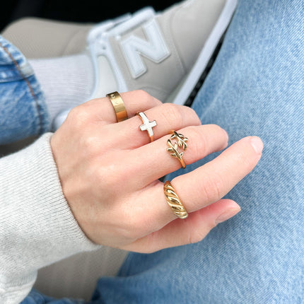 Gold Olive Branch Ring