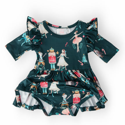 Christmas Ballet Twirl Flutter Bodysuit