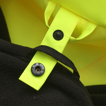 Kiwi High Visibility 3-in-1 Hooded & Fleece Lined ANSI/ISEA 107-2020, Type R, Class 3 Two Tone, Contrast Trimmed Water Resistant Neon Safety Jacket [71500]
