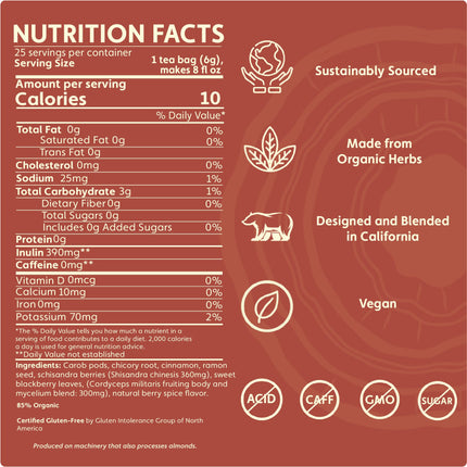 Cordyceps Schisandra Cinnamon Berry Mushroom Herbal Tea