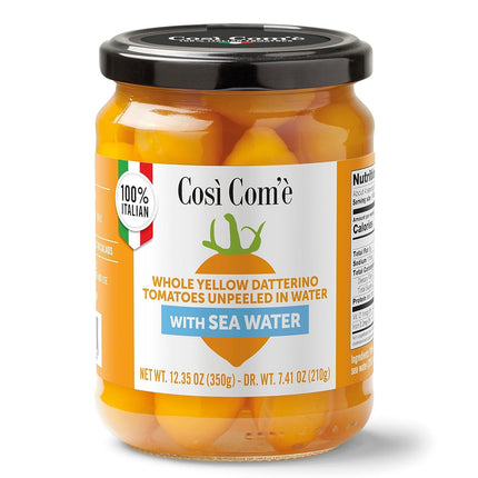 Così Comè, Whole Yellow Datterini Tomatoes in Sea Water, (12.354 oz) 350g