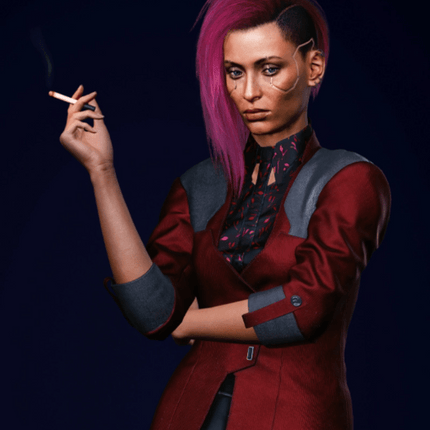 Cyberpunk 2077 Female V Red Leather Blazer