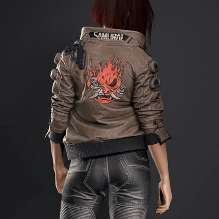 Cyberpunk 2077 Valerie Samurai Bomber Leather Jacket