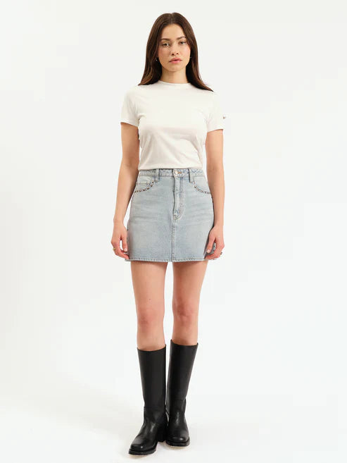 Studded Denim Skirt