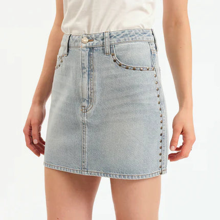 Studded Denim Skirt
