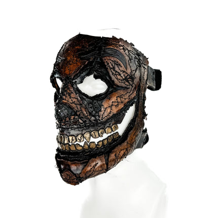 Genuine Leather Mask - GigaMyme Leatherface Edition - Handmade Mime Full Face Cover for Halloween, Performance or Cosplay Costume