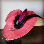 Black Howlite and Magenta Feather