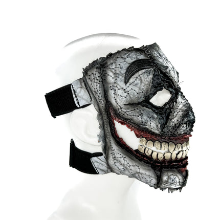 Genuine Leather Mask - GigaMyme Clown - Handmade Mime Full Face Cover for Halloween, Performance or Cosplay Costume