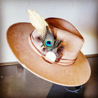 White Turquoise Peacock and Gold Feathers