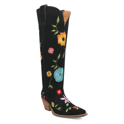 Dingo Flower Power - Women's Suede Leather Cowgirl Boots