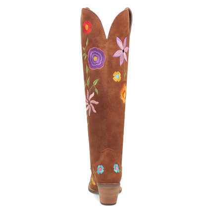 Dingo Flower Power - Women's Suede Leather Cowgirl Boots