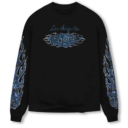 SAMPLE SALE- Distressed Blue Flame Long Sleeve