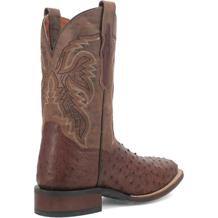 Dan Post Alamosa (Chocolate/Brown) - Men's Ostrich Skin Leather Cowboy Boots