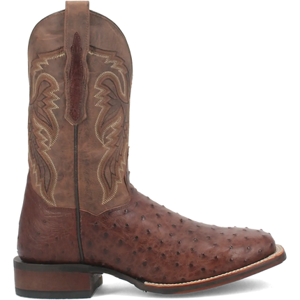 Dan Post Alamosa (Chocolate/Brown) - Men's Ostrich Skin Leather Cowboy Boots