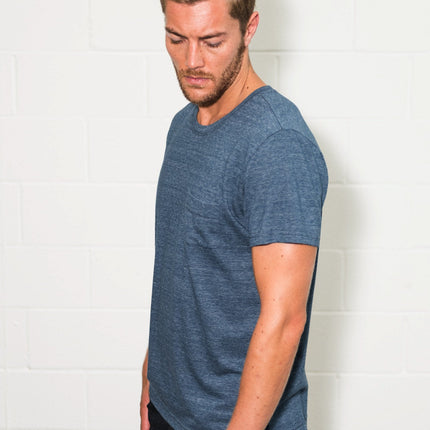 Men's Jersey Crew Neck Curved Pocket Tee