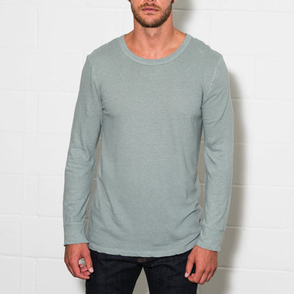 Men's Linen Blend Wide Cuff Long Sleeve Tee
