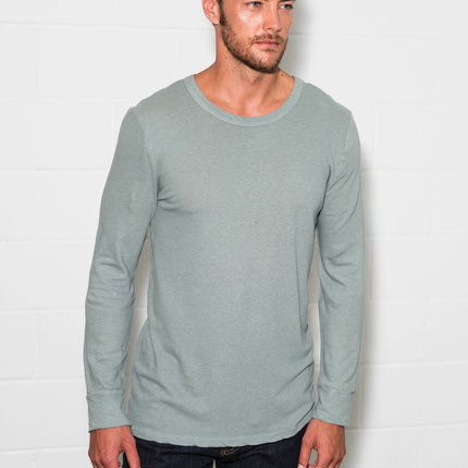 Men's Linen Blend Wide Cuff Long Sleeve Tee