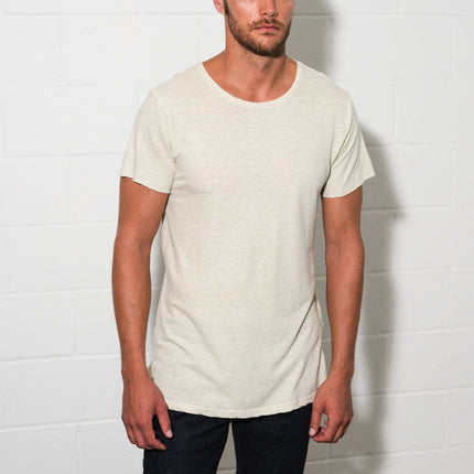 Men's Linen Blend Crew Neck Tee