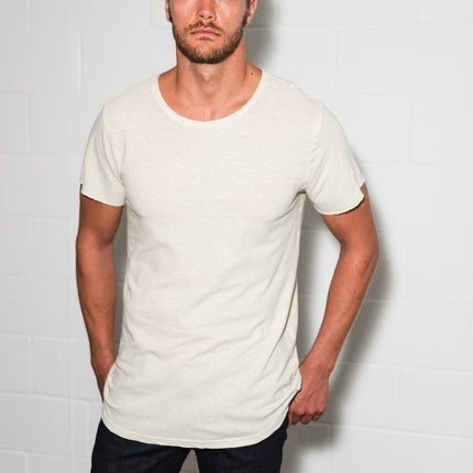 Men's Linen Blend Crew Neck Tee
