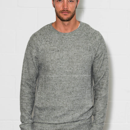 Men's Soft Knit Melange Kangaroo Pocket Pullover Sweater