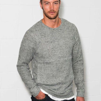 Men's Soft Knit Melange Kangaroo Pocket Pullover Sweater