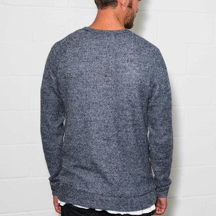 Men's Soft Knit Melange Kangaroo Pocket Pullover Sweater