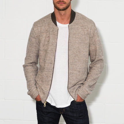 Men's Soft Knit Melange Bomber Jacket
