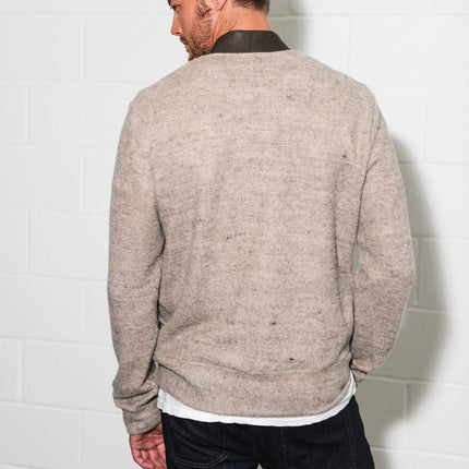 Men's Soft Knit Melange Bomber Jacket