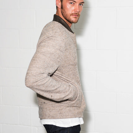 Men's Soft Knit Melange Bomber Jacket