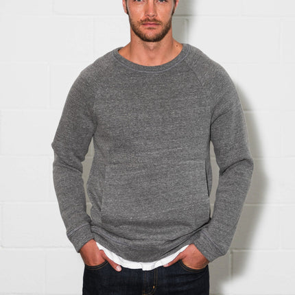 Men's French Terry Kangaroo Pocket Crew Neck Sweatshirt