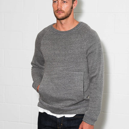 Men's French Terry Kangaroo Pocket Crew Neck Sweatshirt