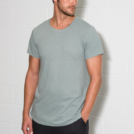 Men's Linen Blend Crew Neck Tee