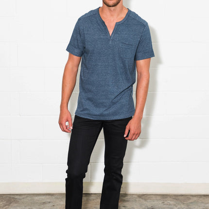 Men's Jersey Raw Neck Curved Pocket Tee