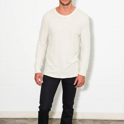 Men's Linen Blend Wide Cuff Long Sleeve Tee
