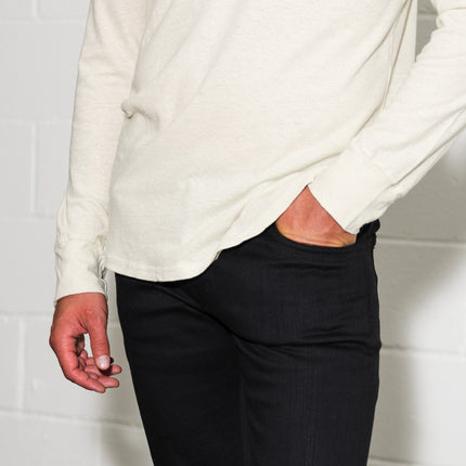 Men's Linen Blend Wide Cuff Long Sleeve Tee
