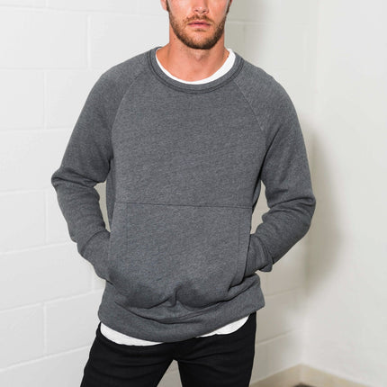 Men's French Terry Kangaroo Pocket Crew Neck Sweatshirt