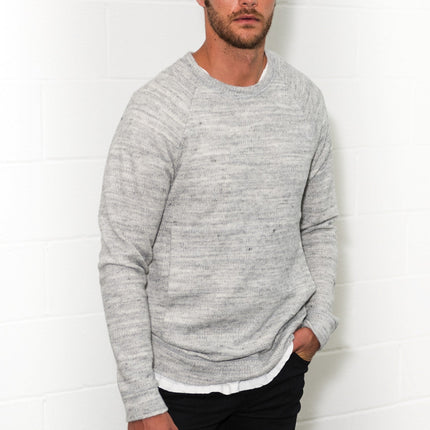 Men's Soft Knit Melange Kangaroo Pocket Pullover Sweater
