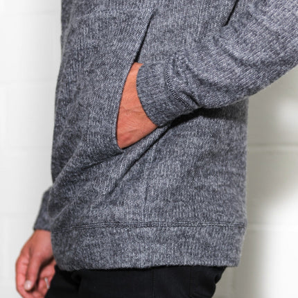 Men's Soft Knit Melange Kangaroo Pocket Pullover Sweater