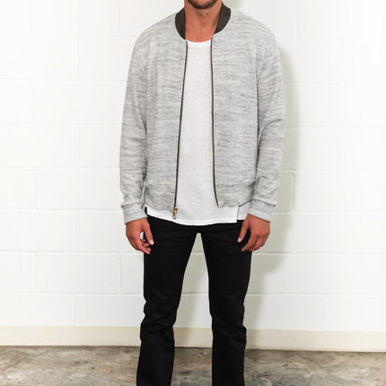Men's Soft Knit Melange Bomber Jacket