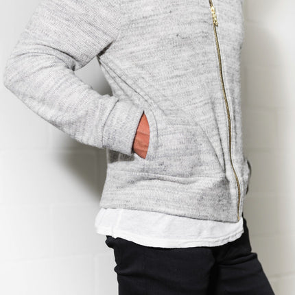 Men's Soft Knit Melange Bomber Jacket